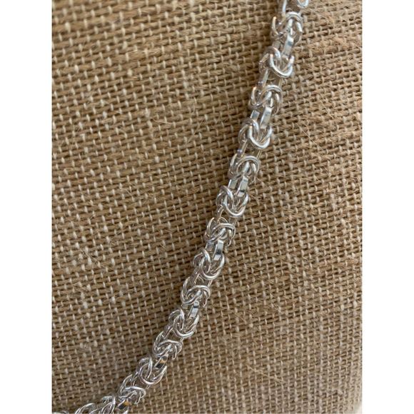 .925 Italy Byzantine Sterling Silver Necklace #Mom - Picture 2 of 6